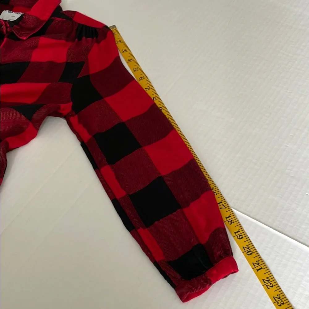 Old Navy Bold Red/ black Buffalo Checkered Blouse girls size 14